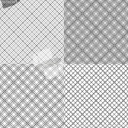 Image of Four mesh seamless patterns with dashed lines