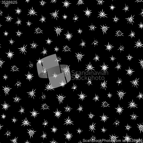 Image of Black and white stars seamless pattern