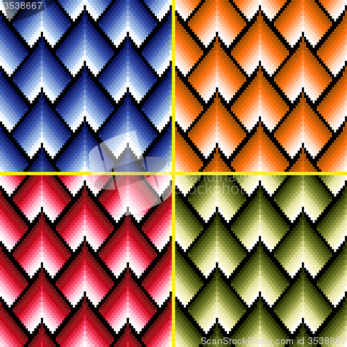 Image of Four seamless patterns with different colors