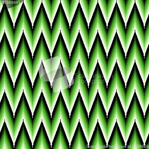 Image of Seamless pattern with green zigzag elements