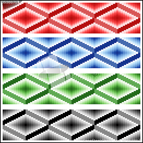 Image of Set of four seamless rhombic patterns