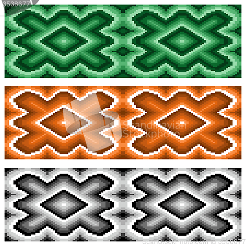 Image of Set of three seamless rhombic patterns