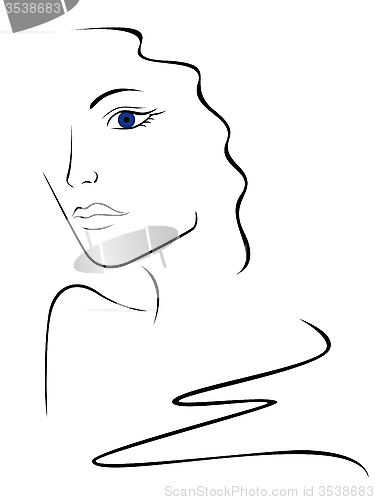 Image of Sketch contour of woman head