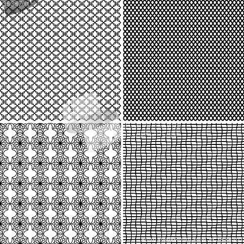 Image of Four Seamless Ornamental Greed Patterns