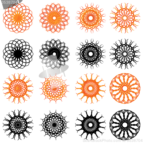 Image of Set of swirl rounded design elements