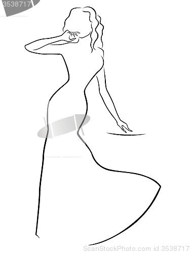 Image of Abstract woman in a long dress