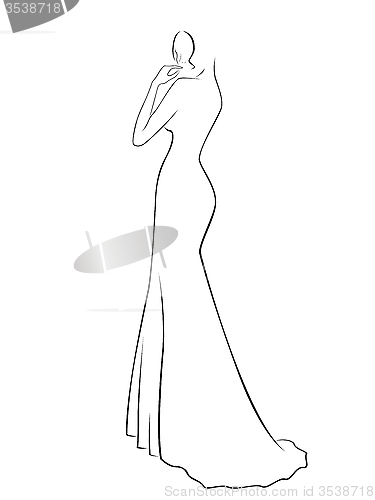 Image of Abstract woman in a long gown
