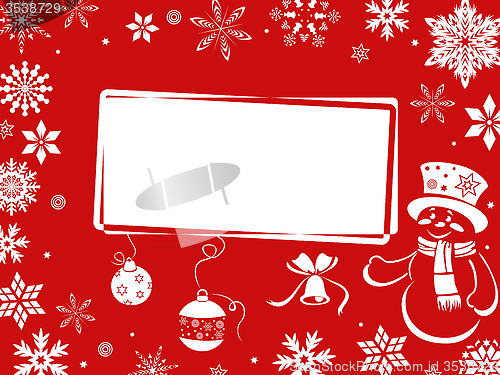 Image of Christmas greeting card in red shades