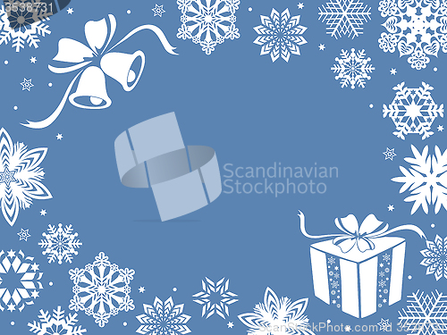Image of Christmas greeting card in blue shades