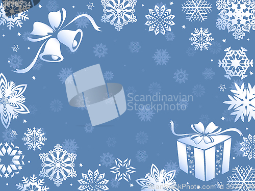 Image of Christmas greeting card in blue hues