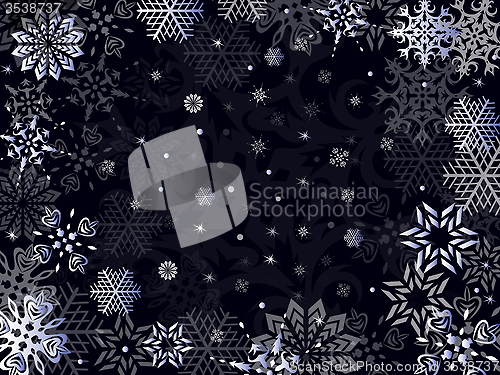 Image of Christmas greeting card in dark blue hues