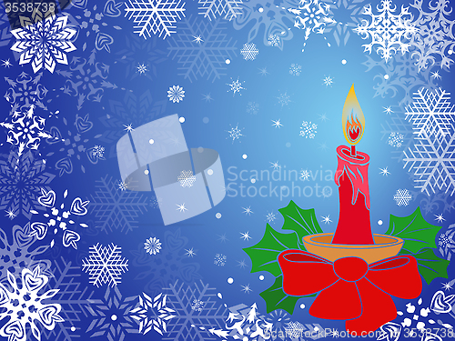 Image of Christmas greeting card in blue hues