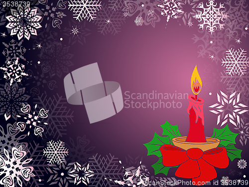 Image of Christmas greeting card in purple hues