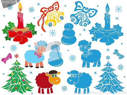 Image of Set of Christmas and New Year stencils