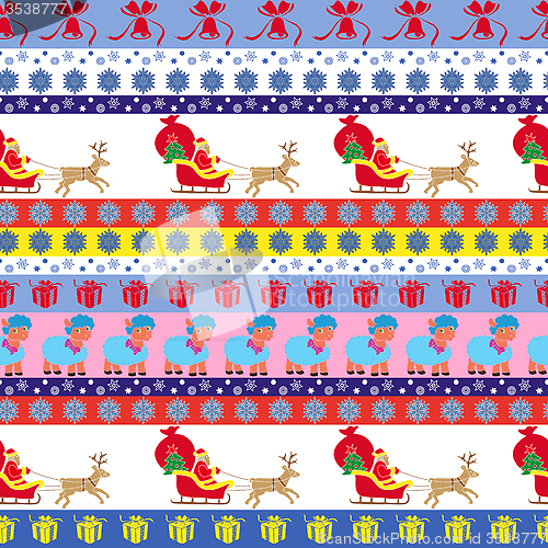 Image of Christmas seamless pattern with Santa