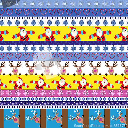 Image of Christmas seamless pattern with Santa and reindeer