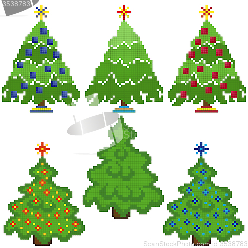 Image of Christmas Trees with stylish mosaic structure