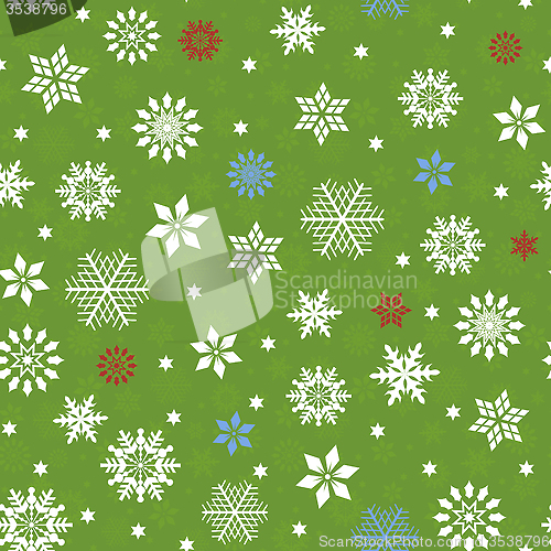 Image of Seamless pattern with many snowflakes
