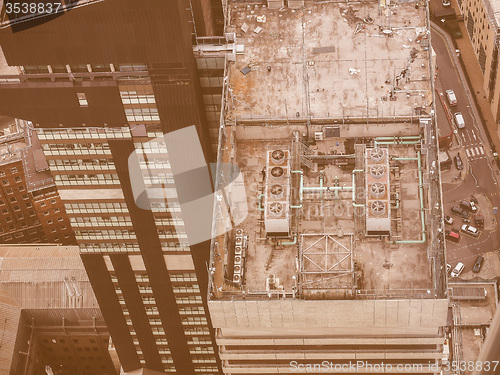 Image of Retro looking Aerial view of London