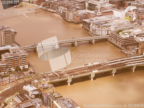 Image of Retro looking Aerial view of London
