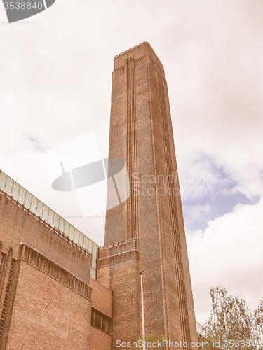 Image of Retro looking Tate Modern in London