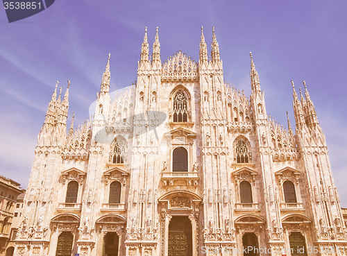 Image of Retro looking Milan cathedral