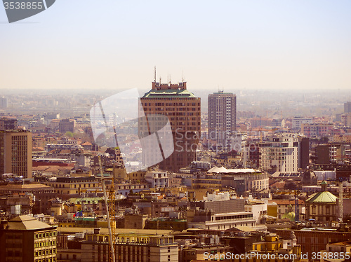 Image of Retro look Milan aerial view