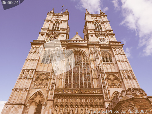 Image of Retro looking Westminster Abbey in London
