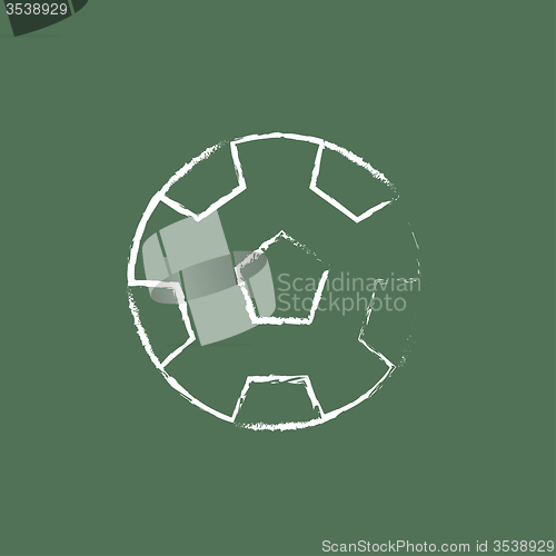 Image of Soccer ball icon drawn in chalk.