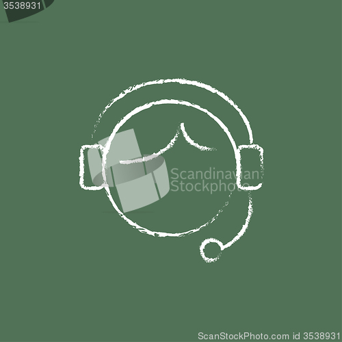Image of Customer service icon drawn in chalk.