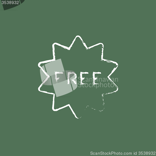 Image of Free tag icon drawn in chalk.