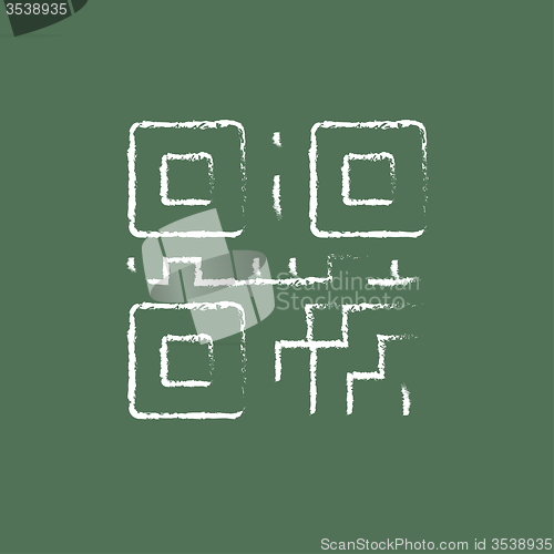 Image of QR code icon drawn in chalk.