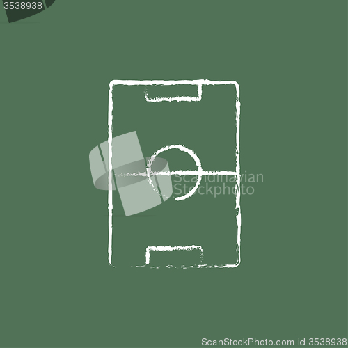 Image of Stadium layout icon drawn in chalk.