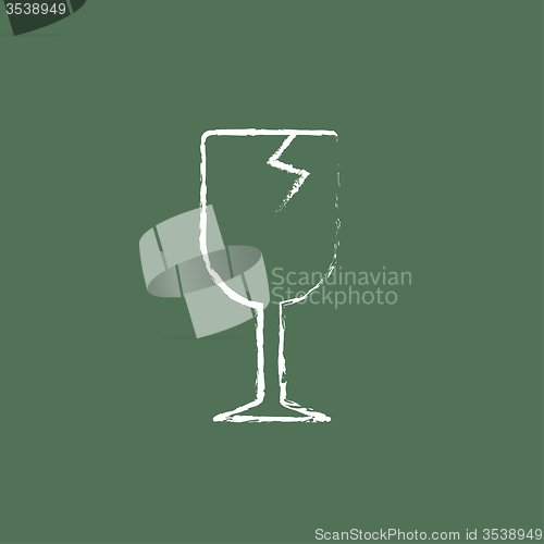 Image of Cracked glass icon drawn in chalk.