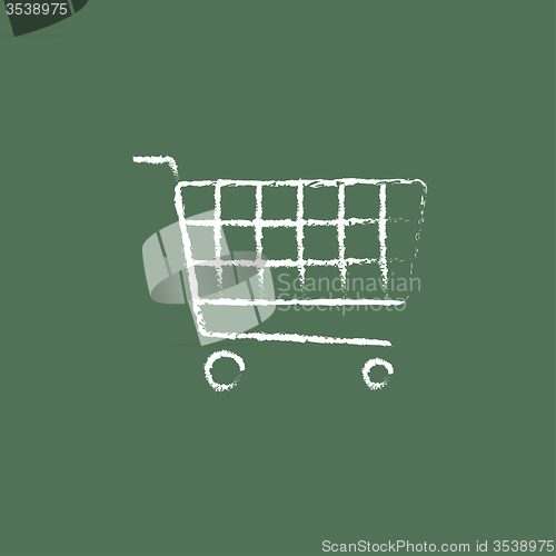 Image of Shopping cart icon drawn in chalk.