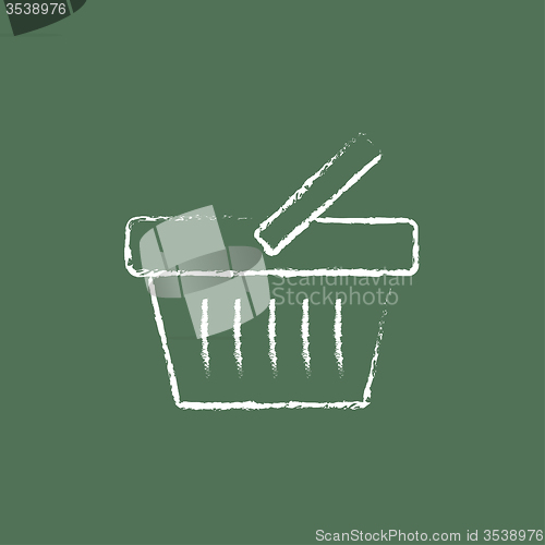 Image of Shopping basket icon drawn in chalk.