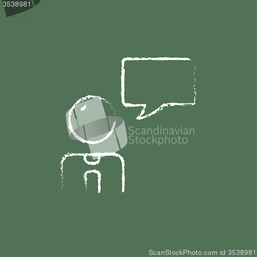 Image of Customer service icon drawn in chalk.