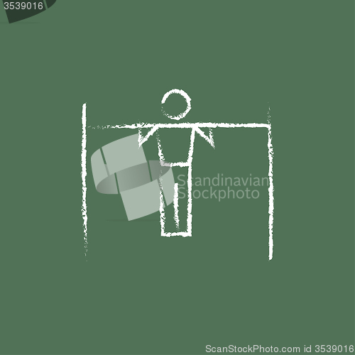 Image of Gymnast on the bar icon drawn in chalk.