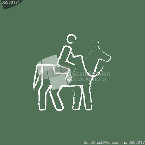 Image of Horse riding icon drawn in chalk.