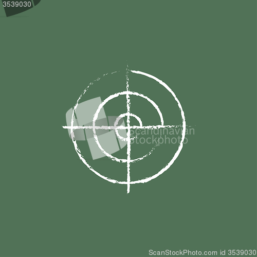 Image of Shooting target icon drawn in chalk.