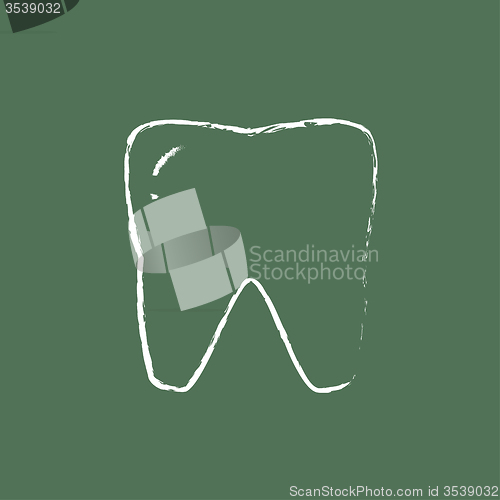 Image of Tooth icon drawn in chalk.