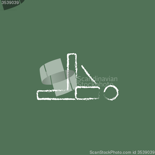 Image of Man making exercises icon drawn in chalk.