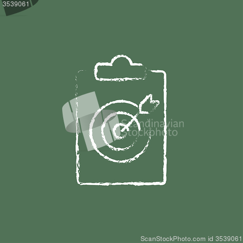 Image of Target board and arrow icon drawn in chalk.