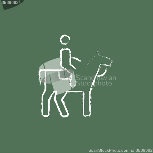 Image of Horse riding icon drawn in chalk.