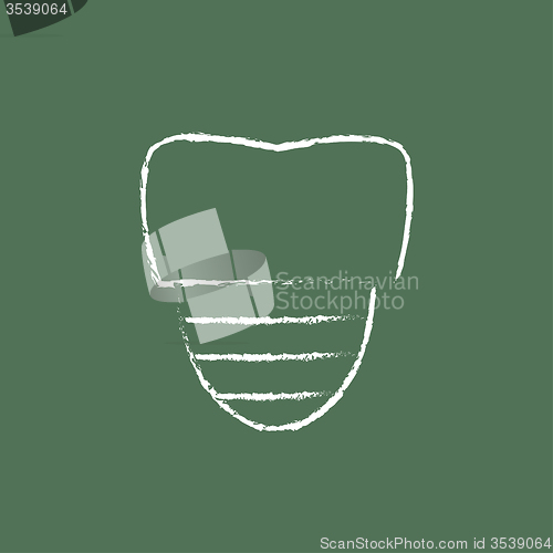 Image of Tooth implant icon drawn in chalk.