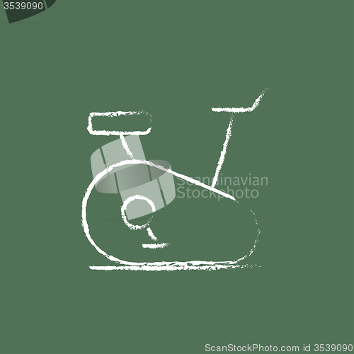 Image of Exercise bike icon drawn in chalk.