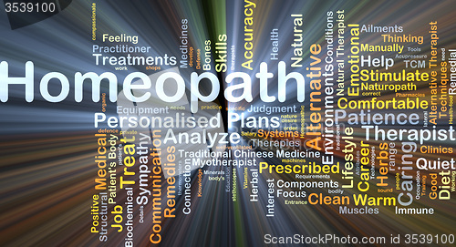 Image of Homeopath background concept glowing