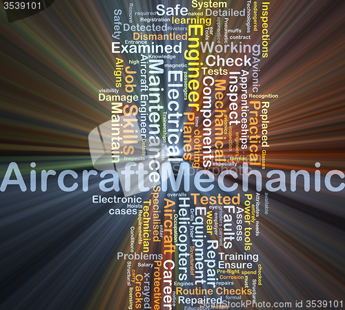 Image of Aircraft mechanic background concept glowing