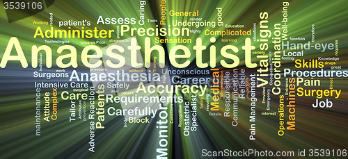 Image of Anaesthetist background concept glowing