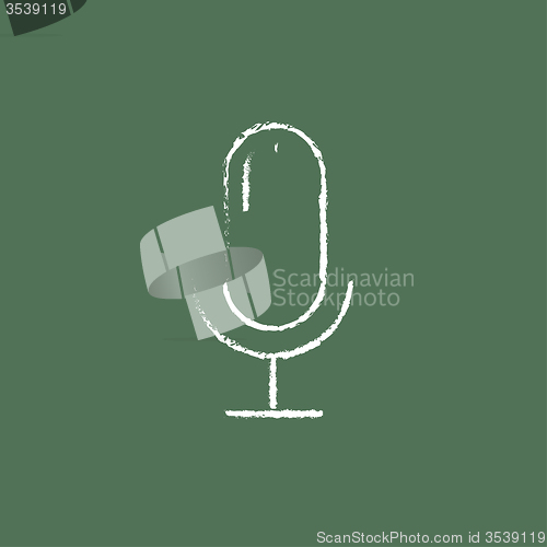 Image of Microphone icon drawn in chalk.